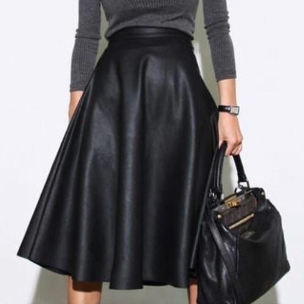 genuine leather skirt